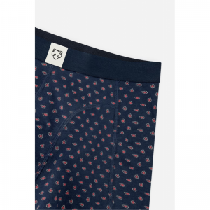 navy paisly blauw